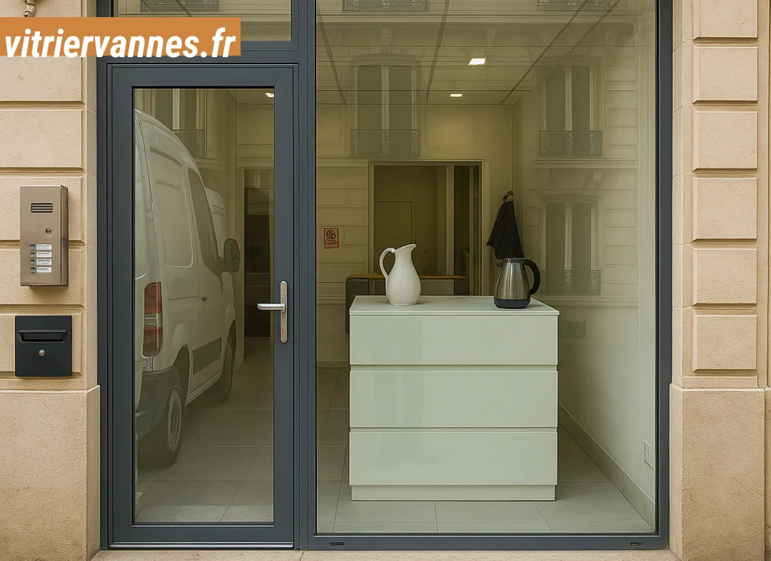 Façade vitrine de magasin en aluminium sur mesure à Vannes
